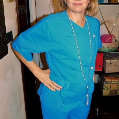 The nurse came home to undress