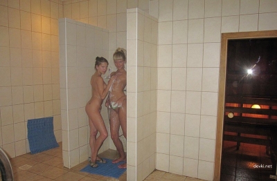 Naked girls in the sauna