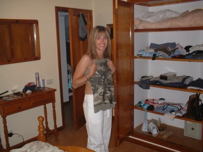 Cute woman showing her breasts
