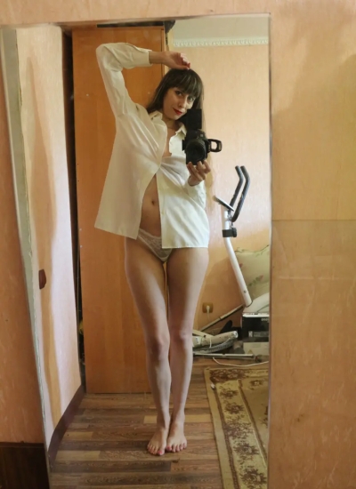 Horny teacher taking selfie